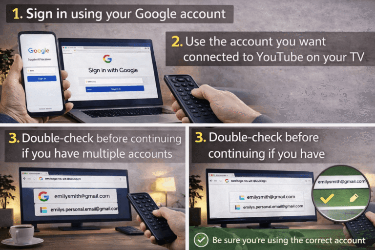 Sign in to YouTube on TV using the correct Google account and double-check if you have multiple accounts.
