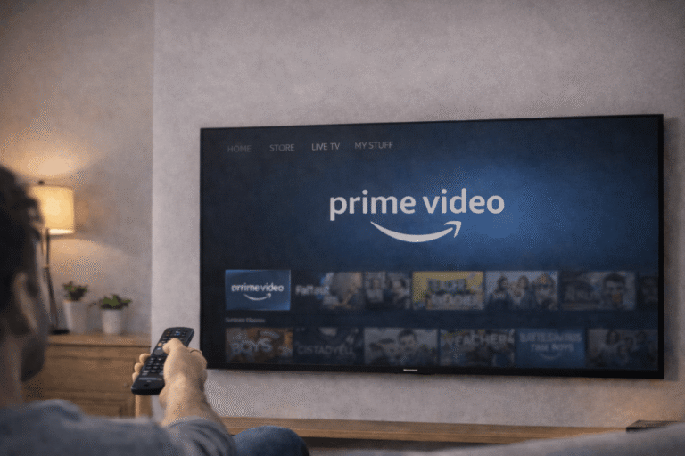 open Amazon Prime Video app on smart TV using remote control