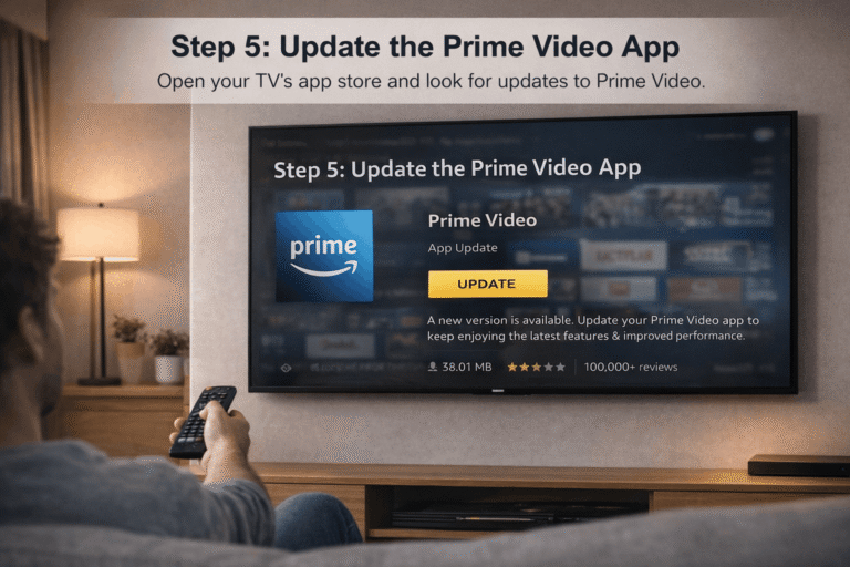update Amazon Prime Video app from the smart TV app store