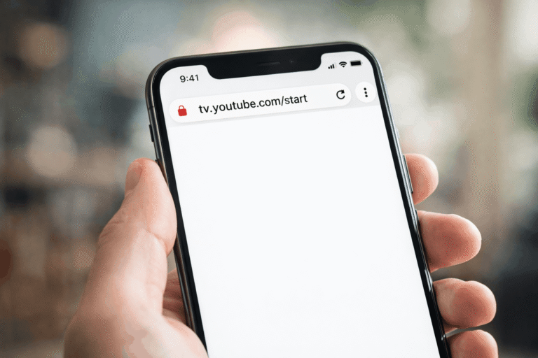 enter code screen on YouTube TV app showing activation code for tv.youtube.com/start login