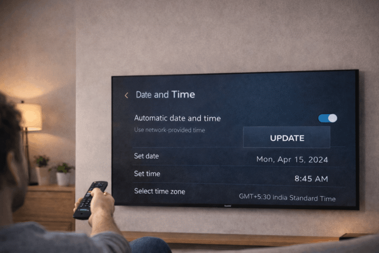 check date and time settings on smart TV to fix Prime Video login issues