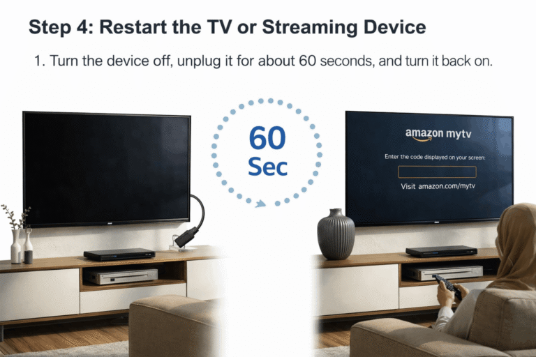 Restart the smart TV or streaming device to fix Prime Video activation issues