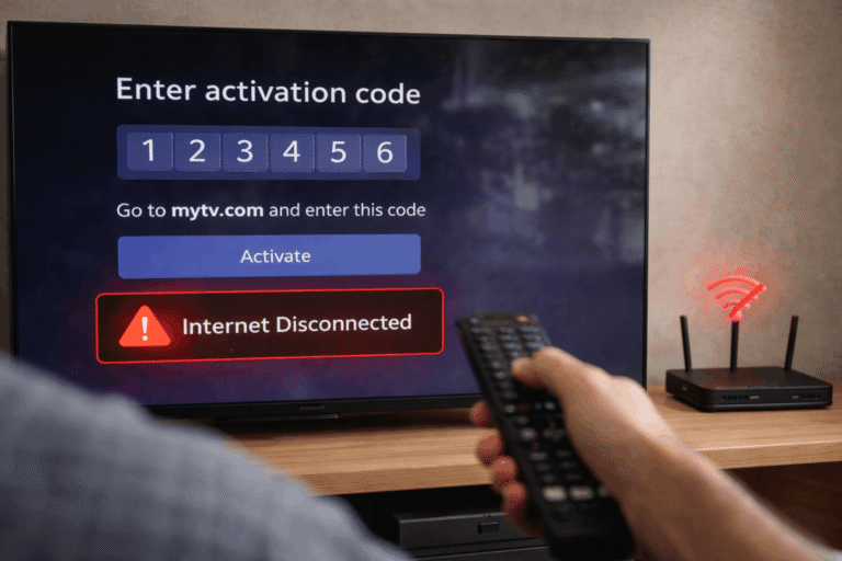 Internet disconnects during MyTV activation on smart TV while entering activation code