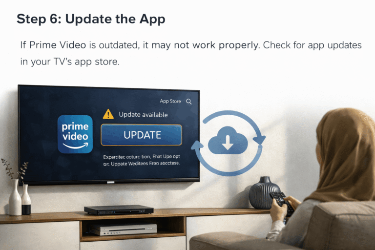 Update Prime Video app on smart TV from the app store